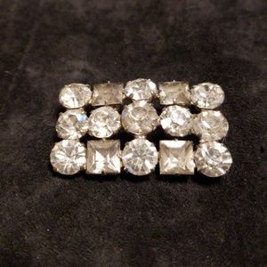 Clear Rhinestone Brooch